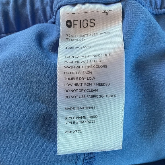 FIGS Cairo Cargo Scrub Pants Blue Mens M Medium Short Medical Uniform Doctor - Picture 8 of 8